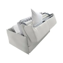 Divano Letto 2 Posti Grigio Chiaro Sfoderabile Contenitore 160x95 cm, di Apertura a Ribalta Made in Italy - Follina