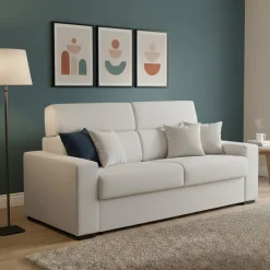 Divano Letto 2 Posti Grigio Chiaro Sfoderabile Contenitore 180x95 cm, di Apertura a Ribalta Made in Italy - None