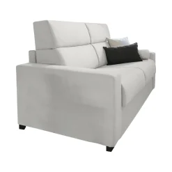 Divano Letto 2 Posti Grigio Chiaro Sfoderabile Contenitore 180x95 cm, di Apertura a Ribalta Made in Italy - None