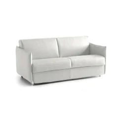 Divano Letto 2 Posti Grigio Chiaro Sfoderabile Contenitore 180x95 cm, di Apertura a Ribalta Made in Italy - Trissino