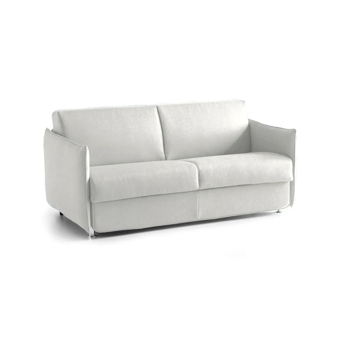 Divano Letto 2 Posti Grigio Chiaro Sfoderabile Contenitore 180x95 cm, di Apertura a Ribalta Made in Italy - Trissino