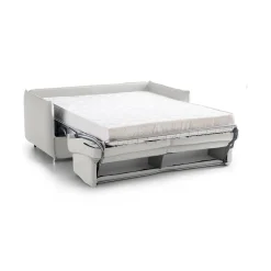 Divano Letto 2 Posti Grigio Chiaro Sfoderabile Contenitore 180x95 cm, di Apertura a Ribalta Made in Italy - Trissino