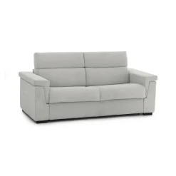 Divano Letto 2 Posti Grigio Chiaro Sfoderabile Contenitore 185x95 cm, di Apertura a Ribalta Made in Italy - Rigolato