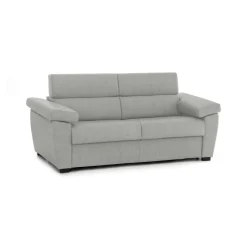 Divano Letto 2 Posti Grigio Chiaro Sfoderabile Contenitore 185x95 cm, di Apertura a Ribalta Made in Italy - Seui