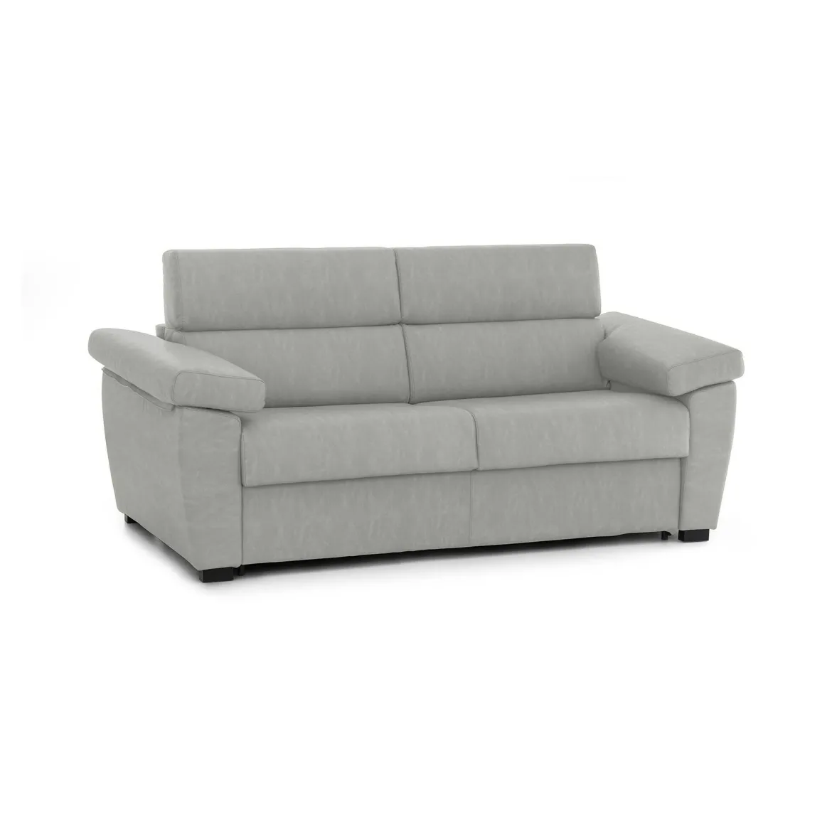Divano Letto 2 Posti Grigio Chiaro Sfoderabile Contenitore 185x95 cm, di Apertura a Ribalta Made in Italy - Tenna