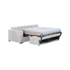 Divano Letto 2 Posti Grigio Chiaro Sfoderabile Contenitore 200x95 cm, di Apertura a Ribalta Made in Italy - Ecate