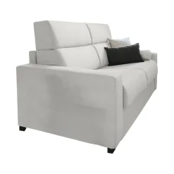 Divano Letto 2 Posti Grigio Chiaro Sfoderabile Contenitore 200x95 cm, di Apertura a Ribalta Made in Italy - Ecate