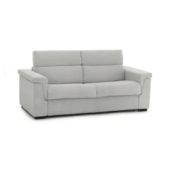 Divano Letto 2 Posti Grigio Chiaro Sfoderabile Contenitore 205x95 cm, di Apertura a Ribalta Made in Italy - Brusasco