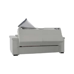 Divano Letto 2 Posti Grigio Chiaro Sfoderabile Contenitore 205x95 cm, Lavabile Made in Italy - Biscossi