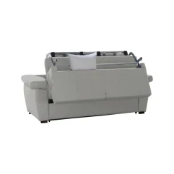 Divano Letto 2 Posti Grigio Chiaro Sfoderabile Contenitore 205x95 cm, di Apertura a Ribalta Made in Italy - Fisciano