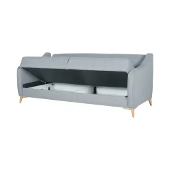 Divano Letto 3 Posti Grigio Chiaro Contenitore di Apertura Click-clack 203x90 cm, Lavabile - Propata