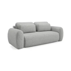 Divano Letto 3 Posti Grigio Chiaro Contenitore di Apertura a Libro 266x121 cm, Reclinabile - Sessame