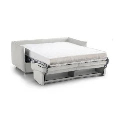 Divano Letto 3 Posti Grigio Chiaro Sfoderabile Contenitore 220x95 cm, Lavabile Made in Italy - Marcon