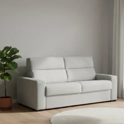 Divano Letto 3 Posti Grigio Chiaro Sfoderabile Contenitore 220x95 cm, Lavabile Made in Italy - Quindici