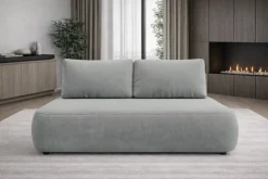 Divano Letto 2 Posti Grigio Contenitore di Apertura a Libro 240x105 cm, Reclinabile - Erbezzo