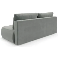 Divano Letto 2 Posti Grigio Contenitore di Apertura a Libro 240x105 cm, Reclinabile - Erbezzo