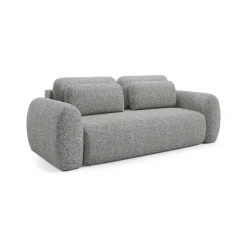 Divano Letto 3 Posti Grigio Contenitore di Apertura a Libro 266x121 cm, Reclinabile - Sessame