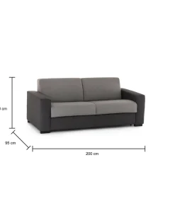 Divano letto 2 posti grigio e antracite 200x95cm - Andymion
