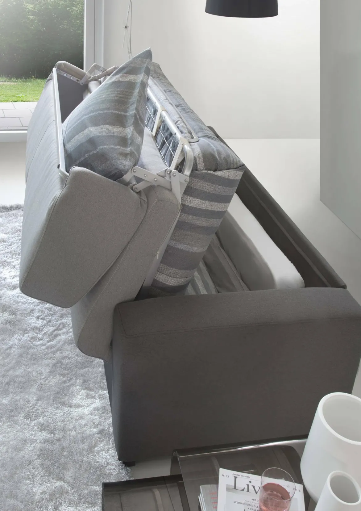 Divano letto 2 posti grigio e antracite 200x95cm - Andymion