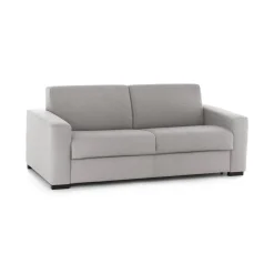 Divano Letto 2 Posti Grigio Sfoderabile Contenitore 160x95 cm, di Apertura Girevole - Alcatraz