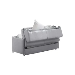 Divano Letto 2 Posti Grigio Sfoderabile Contenitore 160x95 cm, di Apertura a Ribalta Made in Italy - Follina