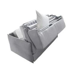 Divano Letto 2 Posti Grigio Sfoderabile Contenitore 160x95 cm, di Apertura a Ribalta Made in Italy - Follina
