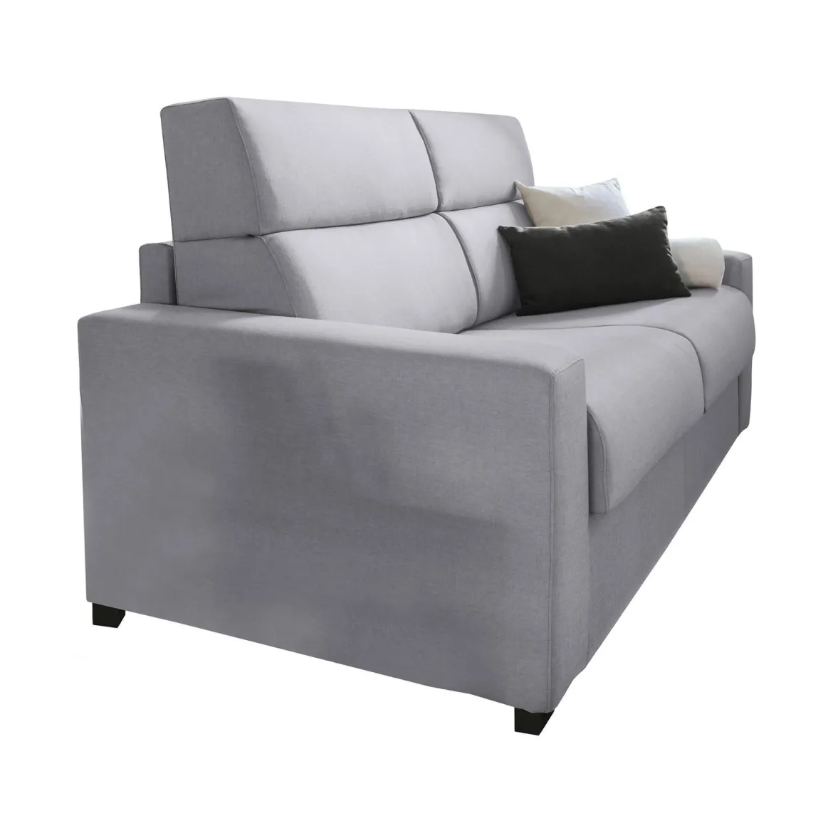 Divano Letto 2 Posti Grigio Sfoderabile Contenitore 180x95 cm, di Apertura a Ribalta Made in Italy - Casabona