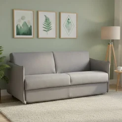 Divano Letto 2 Posti Grigio Sfoderabile Contenitore 180x95 cm, di Apertura a Ribalta Made in Italy - Trissino