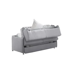 Divano Letto 2 Posti Grigio Sfoderabile Contenitore 180x95 cm, di Apertura a Ribalta Made in Italy - Trissino