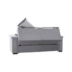 Divano Letto 2 Posti Grigio Sfoderabile Contenitore 185x95 cm, di Apertura a Ribalta Made in Italy - Rigolato