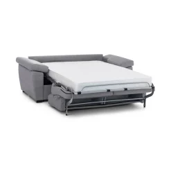 Divano Letto 2 Posti Grigio Sfoderabile Contenitore 185x95 cm, di Apertura a Ribalta Made in Italy - Seui