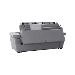 Divano Letto 2 Posti Grigio Sfoderabile Contenitore 185x95 cm, di Apertura a Ribalta Made in Italy - Seui