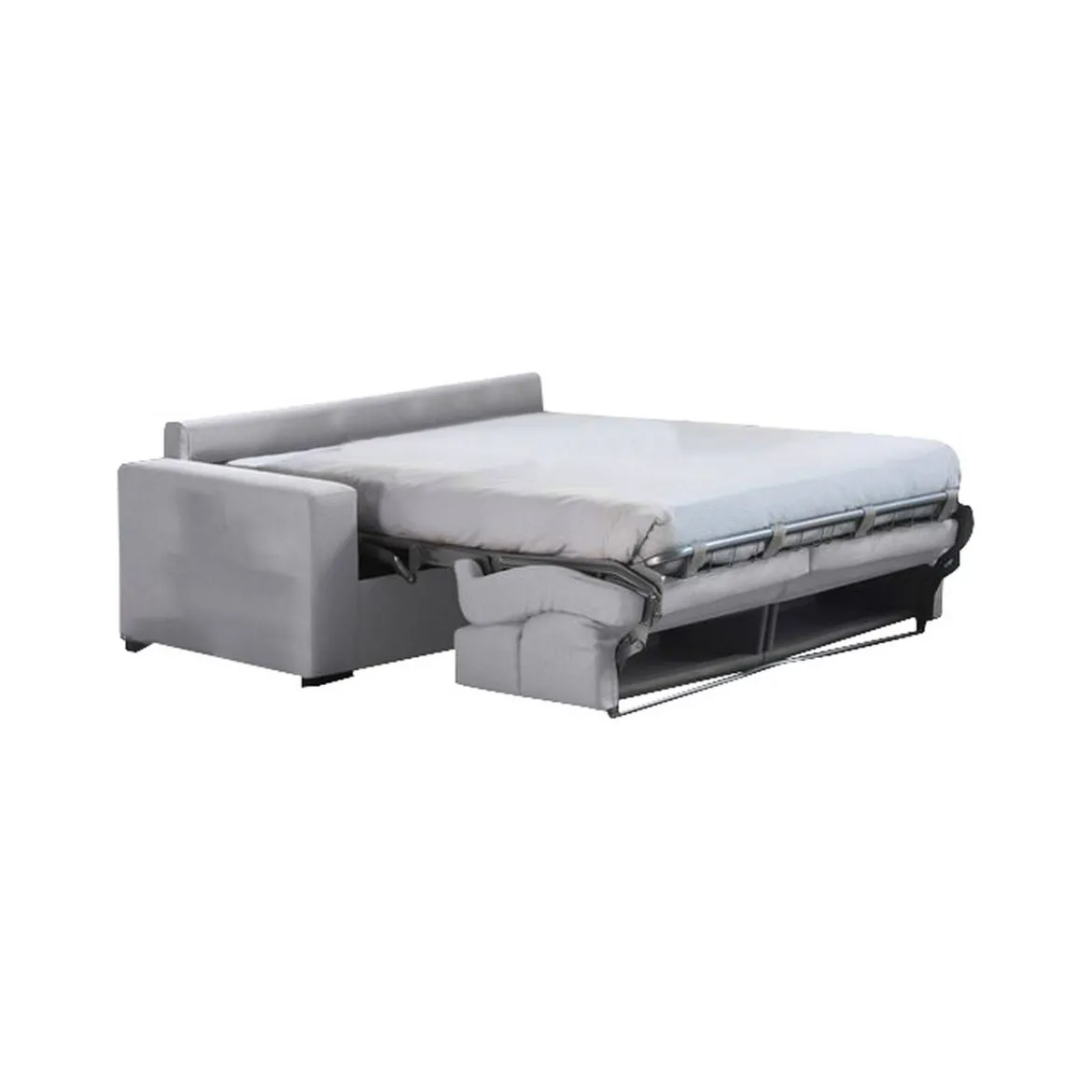 Divano Letto 2 Posti Grigio Sfoderabile Contenitore 200x95 cm, di Apertura a Ribalta Made in Italy - Ecate