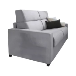 Divano Letto 2 Posti Grigio Sfoderabile Contenitore 200x95 cm, di Apertura a Ribalta Made in Italy - Ecate