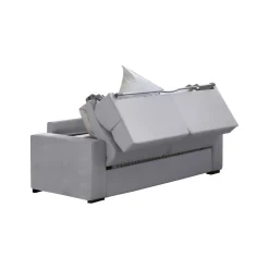 Divano Letto 2 Posti Grigio Sfoderabile Contenitore 200x95 cm, di Apertura a Ribalta Made in Italy - Ecate