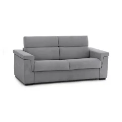 Divano Letto 2 Posti Grigio Sfoderabile Contenitore 205x95 cm, di Apertura a Ribalta Made in Italy - Biscossi