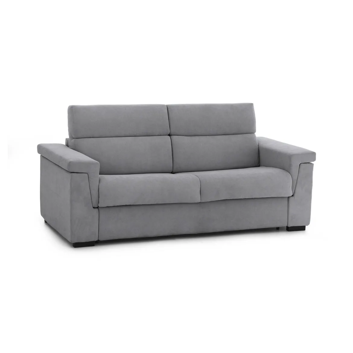 Divano Letto 2 Posti Grigio Sfoderabile Contenitore 205x95 cm, di Apertura a Ribalta Made in Italy - Biscossi