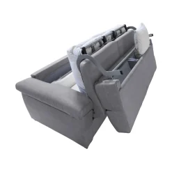 Divano Letto 2 Posti Grigio Sfoderabile Contenitore 205x95 cm, di Apertura a Ribalta Made in Italy - Fisciano