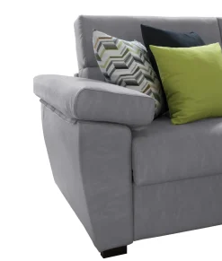 Divano Letto 3 Posti Grigio Sfoderabile Contenitore 225x95 cm, Lavabile Made in Italy - Pacecos