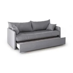 Divano Letto 3 Posti Grigio Sfoderabile Lavabile 205x86 cm, Letto Estraibile Materasso Incluso Made in Italy - Avellana