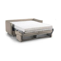Divano Letto 2 Posti Grigio Tortora Sfoderabile Contenitore 180x95 cm, di Apertura a Ribalta Made in Italy - Casabona