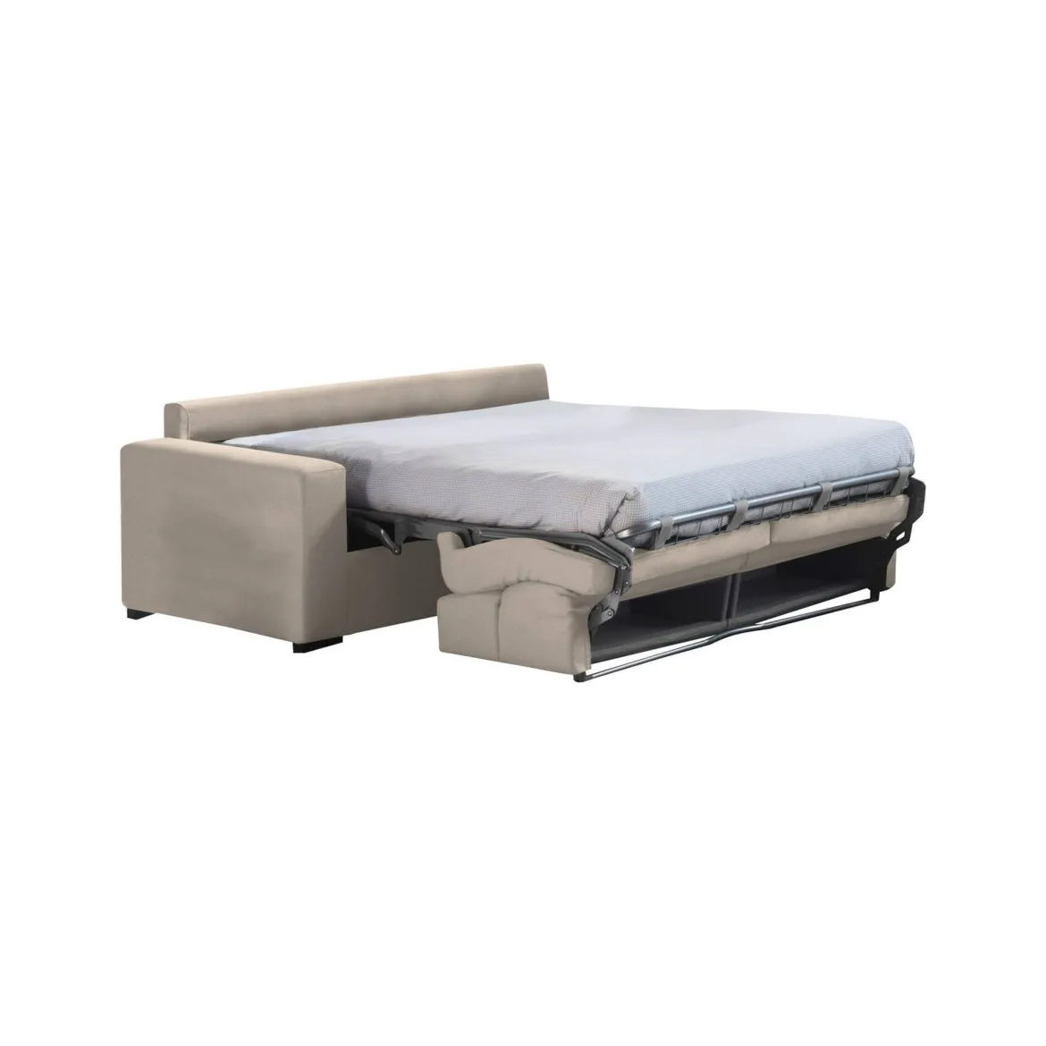 Divano Letto 2 Posti Grigio Tortora Sfoderabile Contenitore 180x95 cm, di Apertura a Ribalta Made in Italy - Trovo