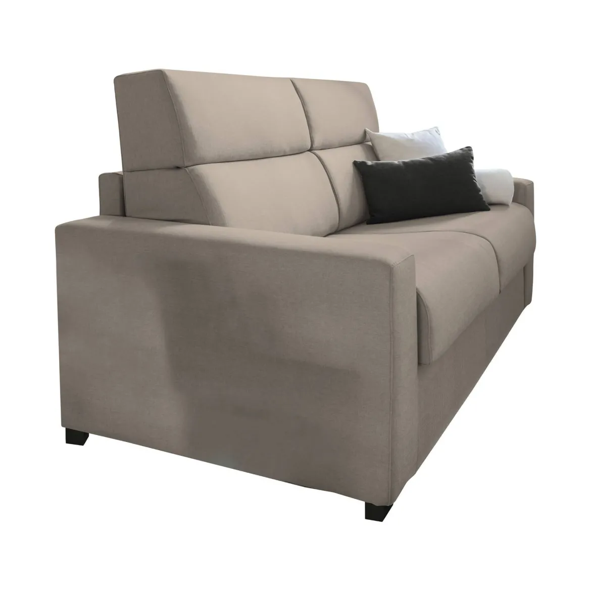 Divano Letto 2 Posti Grigio Tortora Sfoderabile Contenitore 180x95 cm, di Apertura a Ribalta Made in Italy - Trovo