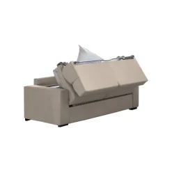 Divano Letto 2 Posti Grigio Tortora Sfoderabile Contenitore 180x95 cm, di Apertura a Ribalta Made in Italy - Trovo