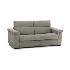 Divano Letto 2 Posti Grigio Tortora Sfoderabile Contenitore 185x95 cm, di Apertura a Ribalta Made in Italy - Rigolato