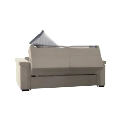 Divano Letto 2 Posti Grigio Tortora Sfoderabile Contenitore 185x95 cm, di Apertura a Ribalta Made in Italy - Rigolato