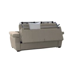 Divano Letto 2 Posti Grigio Tortora Sfoderabile Contenitore 185x95 cm, di Apertura a Ribalta Made in Italy - Seui