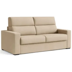 Divano Letto 2 Posti Grigio Tortora Sfoderabile Contenitore 200x95 cm, di Apertura a Ribalta Made in Italy - Ecate