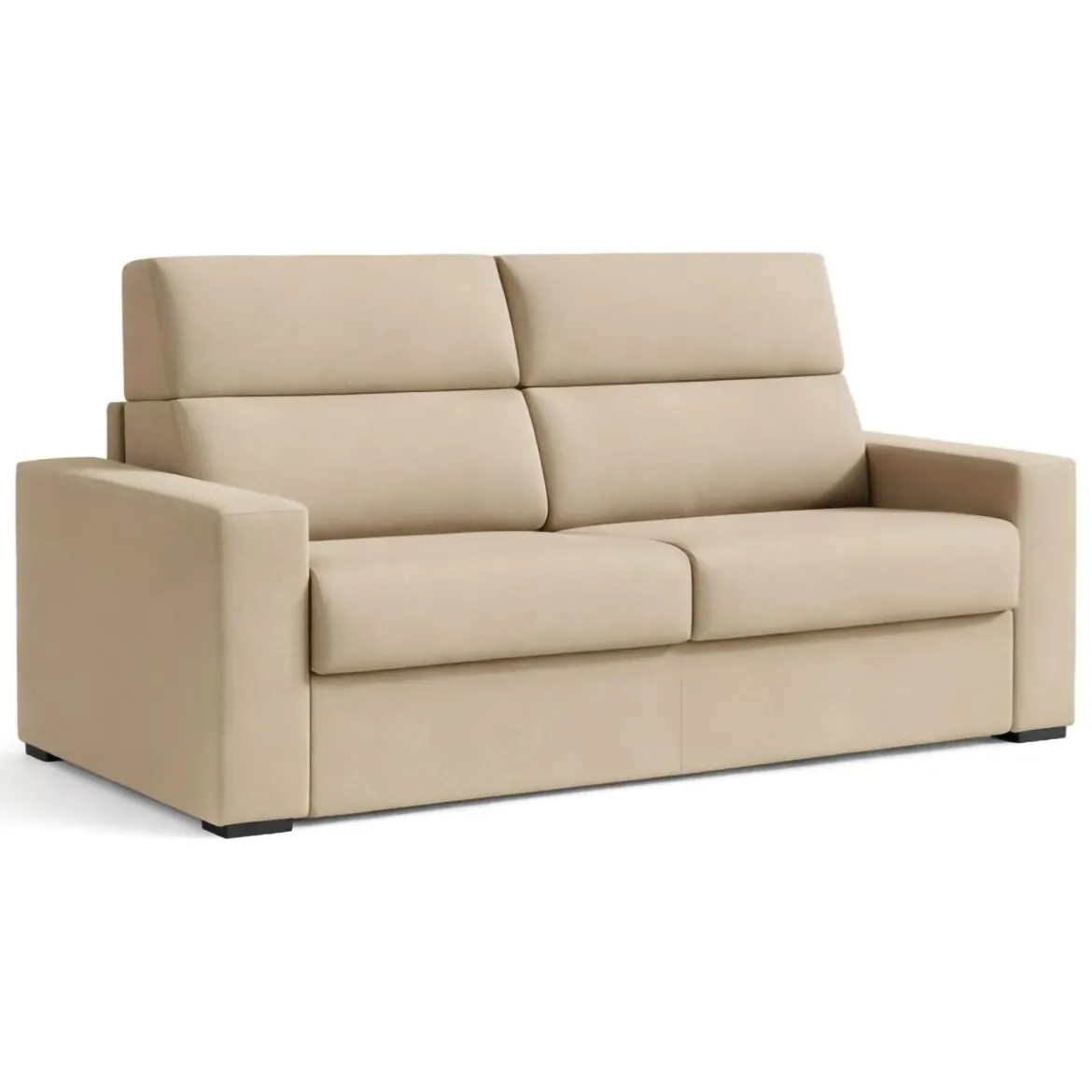 Divano Letto 2 Posti Grigio Tortora Sfoderabile Contenitore 200x95 cm, di Apertura a Ribalta Made in Italy - Sonico