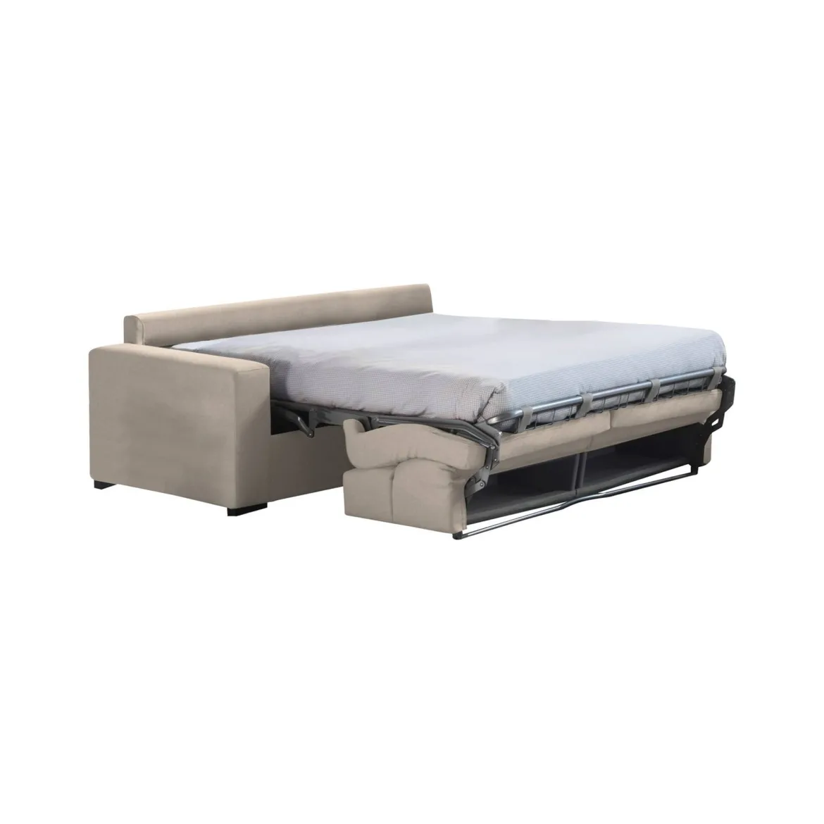 Divano Letto 2 Posti Grigio Tortora Sfoderabile Contenitore 200x95 cm, di Apertura a Ribalta Made in Italy - Sonico